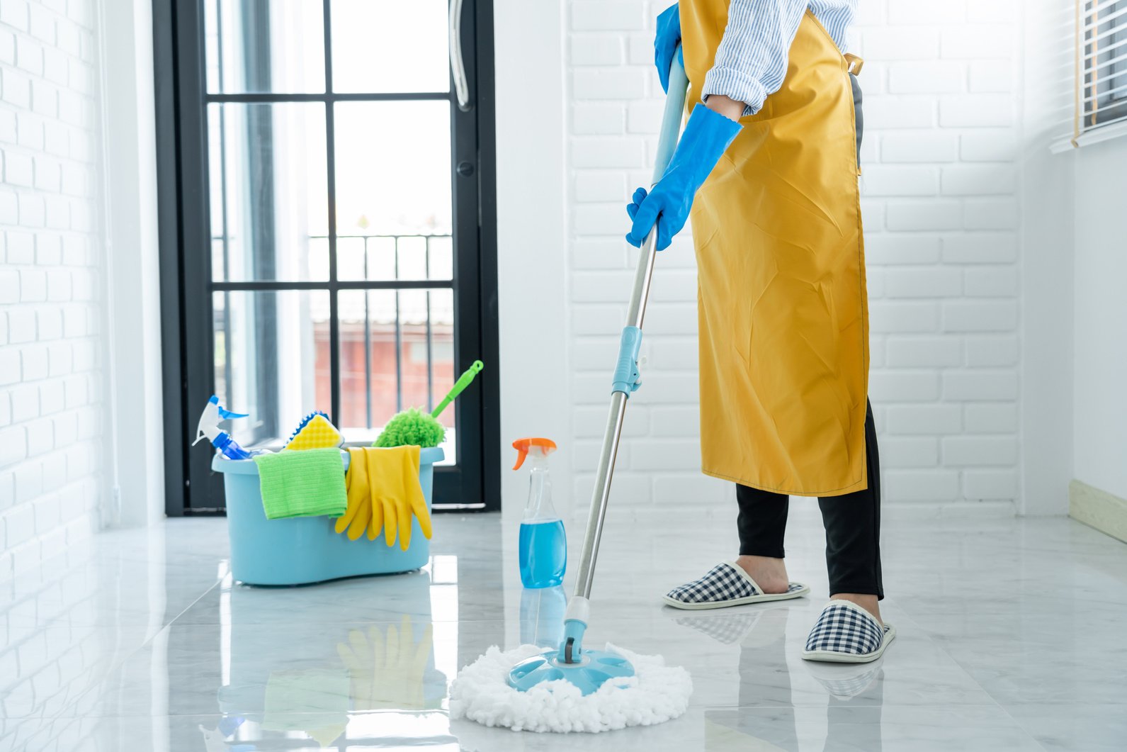 Custodian Cleaning the Floor